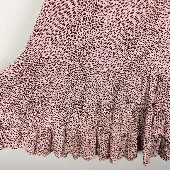 Tuckernuck Melissa Nepton Pink Tiered Long Sleeve Patterned Dress S - Picture 4 of 6